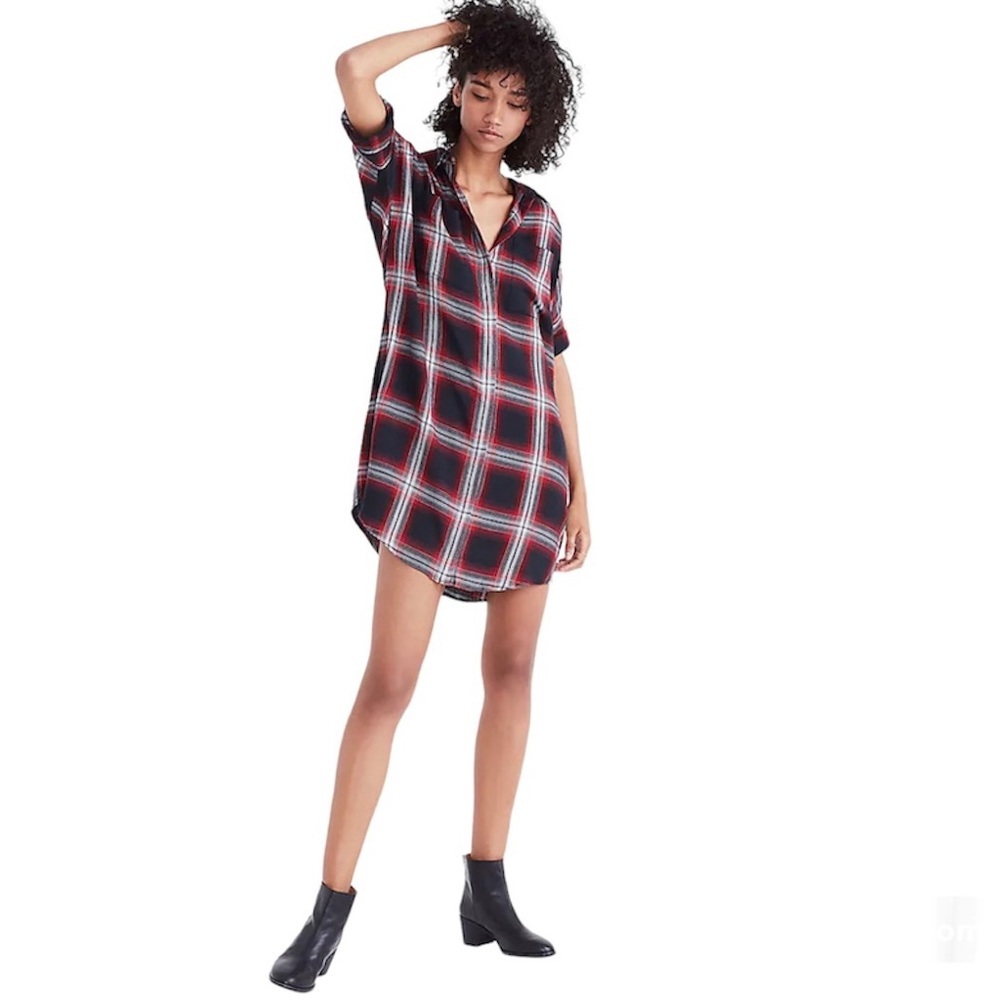 Madewell Courier Shirtdress in Rollins Plaid Size XS